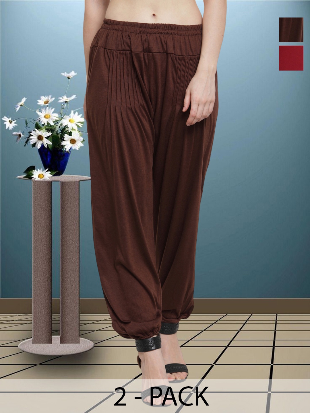 

Women Viscose lycra Harem Paint, Maroon