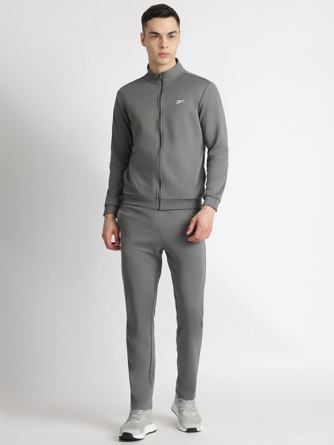 

Reebok Brand Logo Printed Long Sleeve Tracksuit, Grey