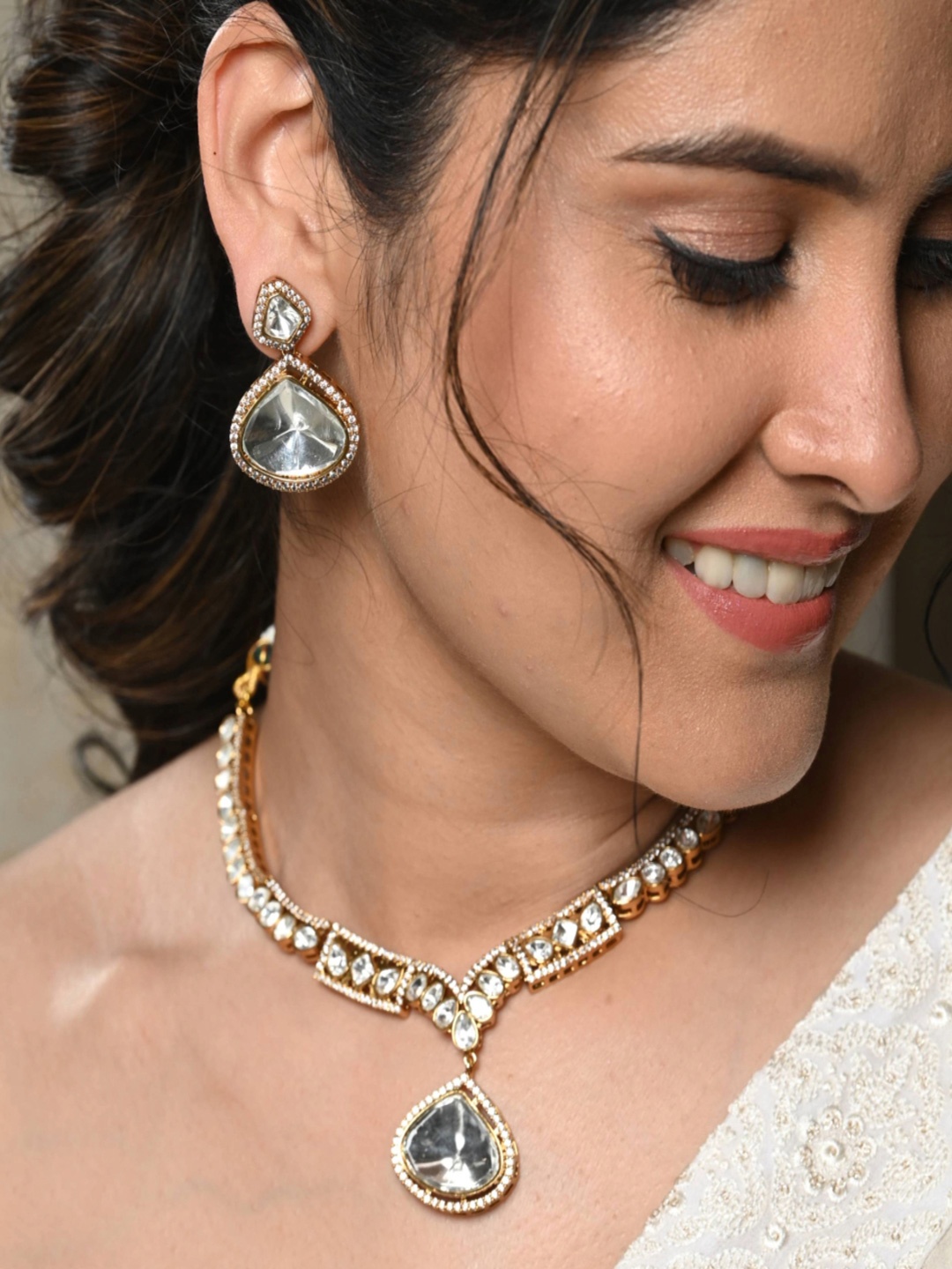

Stridhan Gold-Plated Kundan Choker Necklace Set