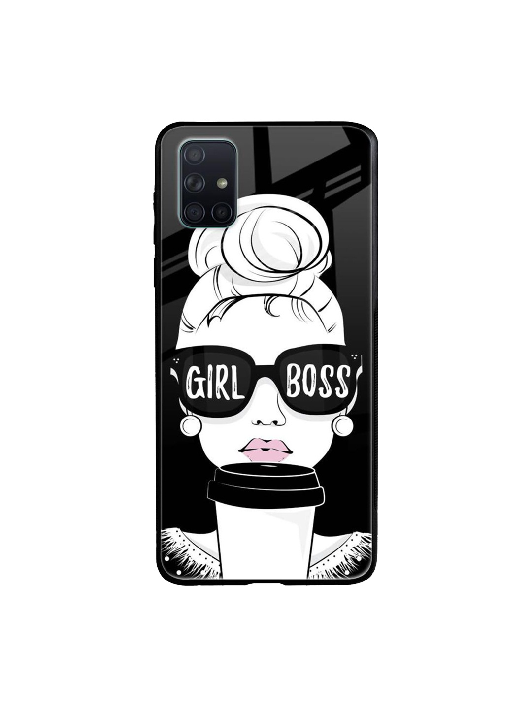 

QRIOH Quirky Printed Samsung Galaxy A51 Back Case Mobile Accessories, Black