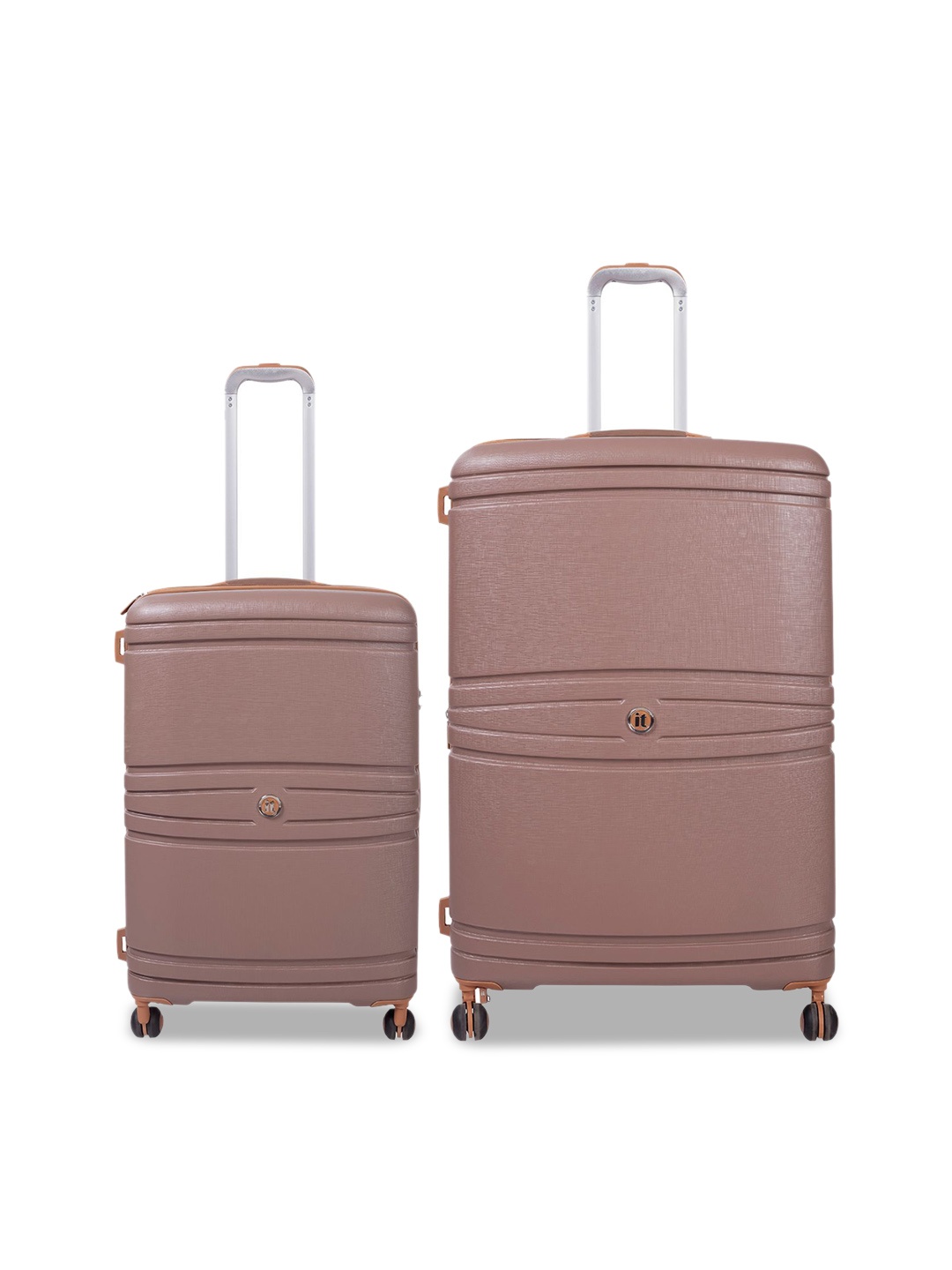 

it luggage Quintessential Set Of 2 Textured Hard-Sided Trolley, Brown