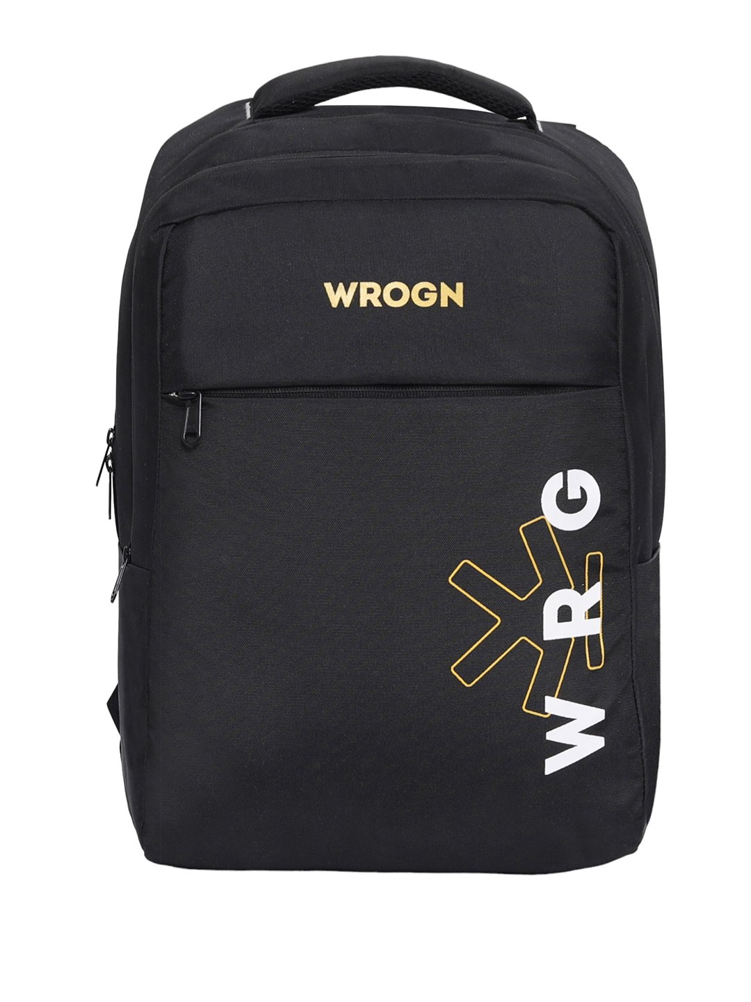 

WROGN Unisex Typography Backpack with Compression Straps, Black