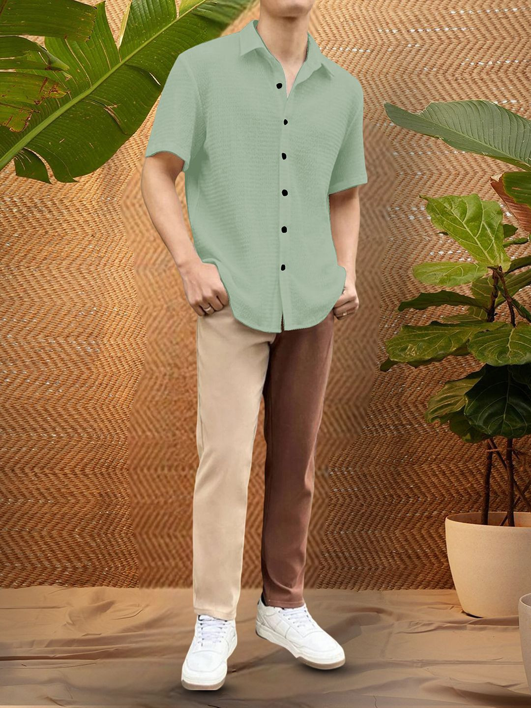 

Moda Rapido Men Original Opaque Casual Shirt, Green