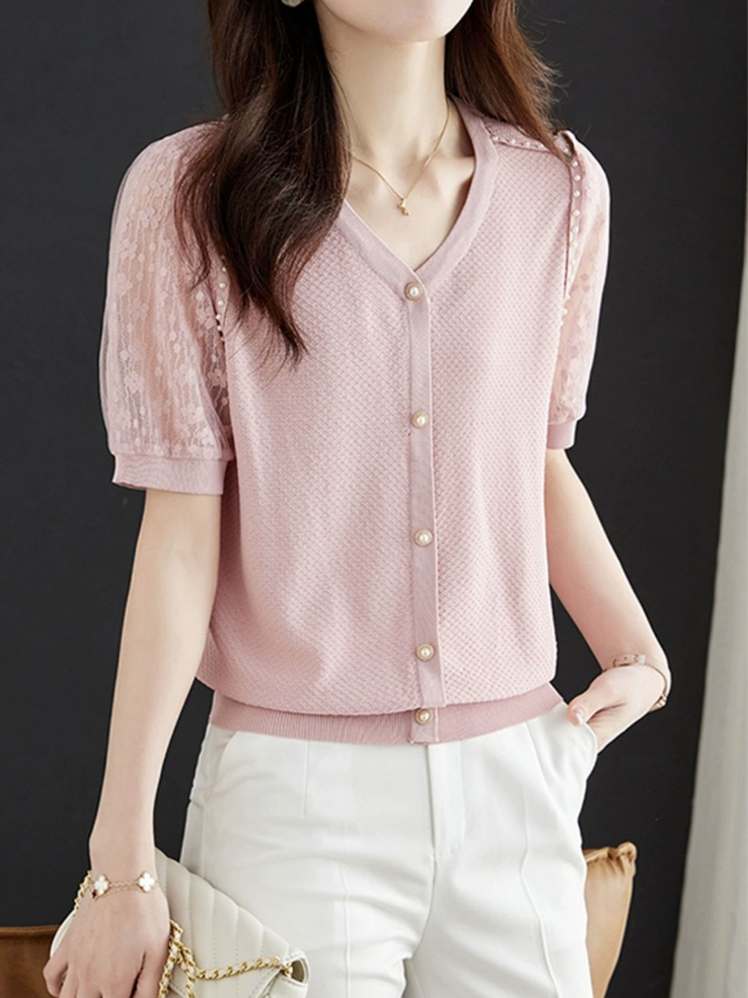 

StyleCast Women V-Neck T-shirt, Pink
