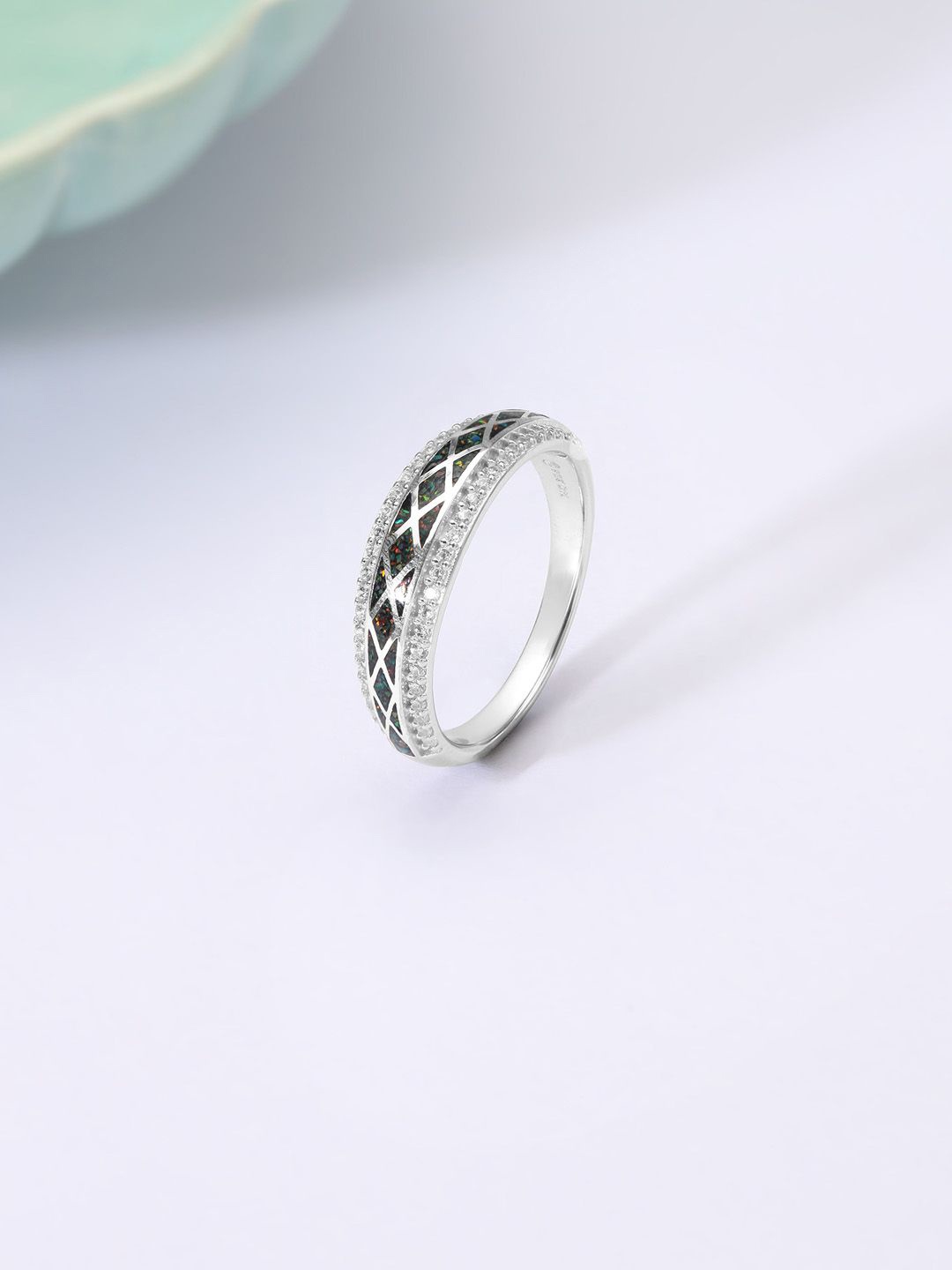 

Mia by Tanishq 925 Sterling Silver Cubic Zirconia Studded Shimmer Crush Finger Ring
