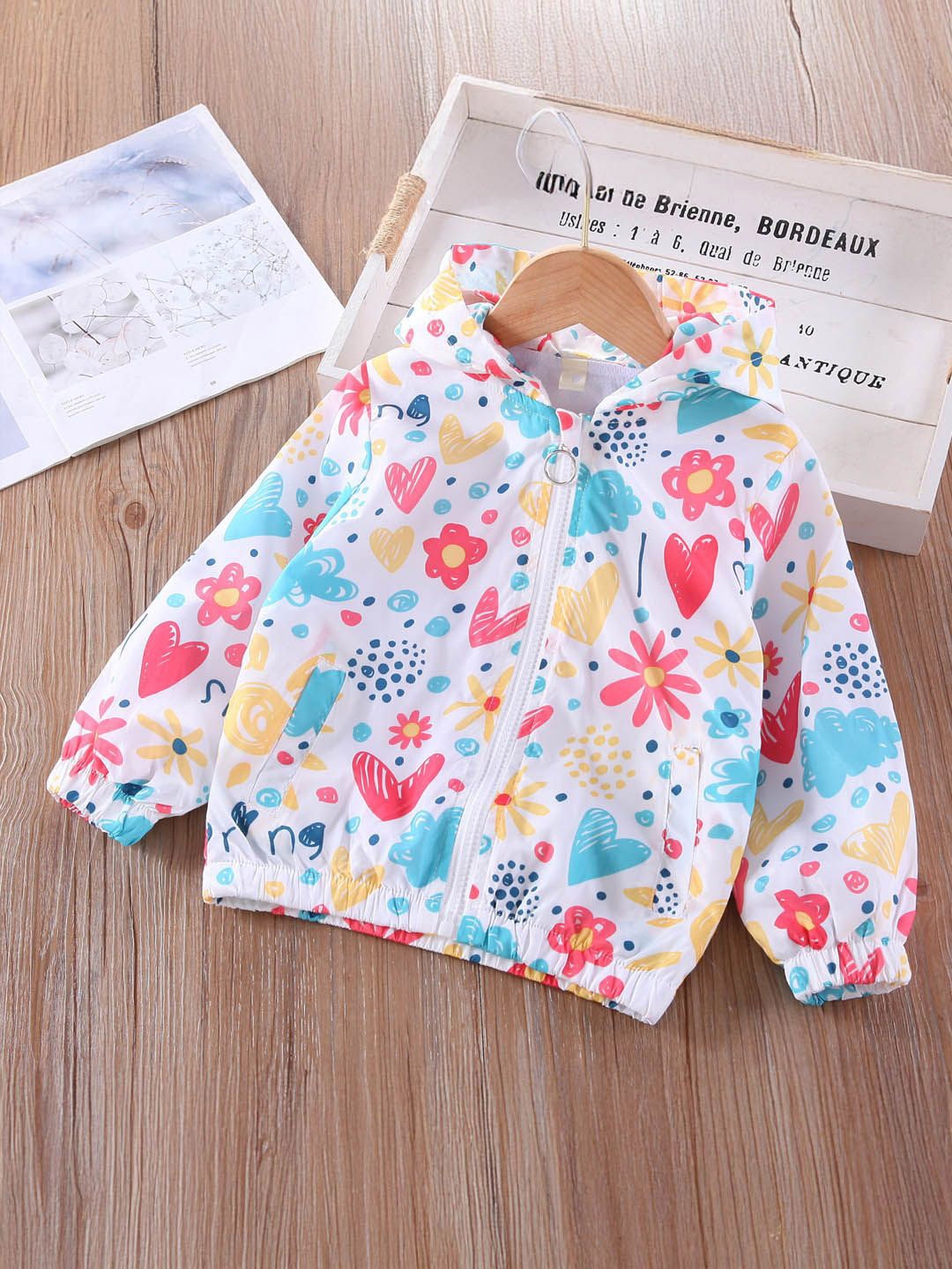 

Xsole Girls Floral Polyester Crop Open Front Jacket, Multi