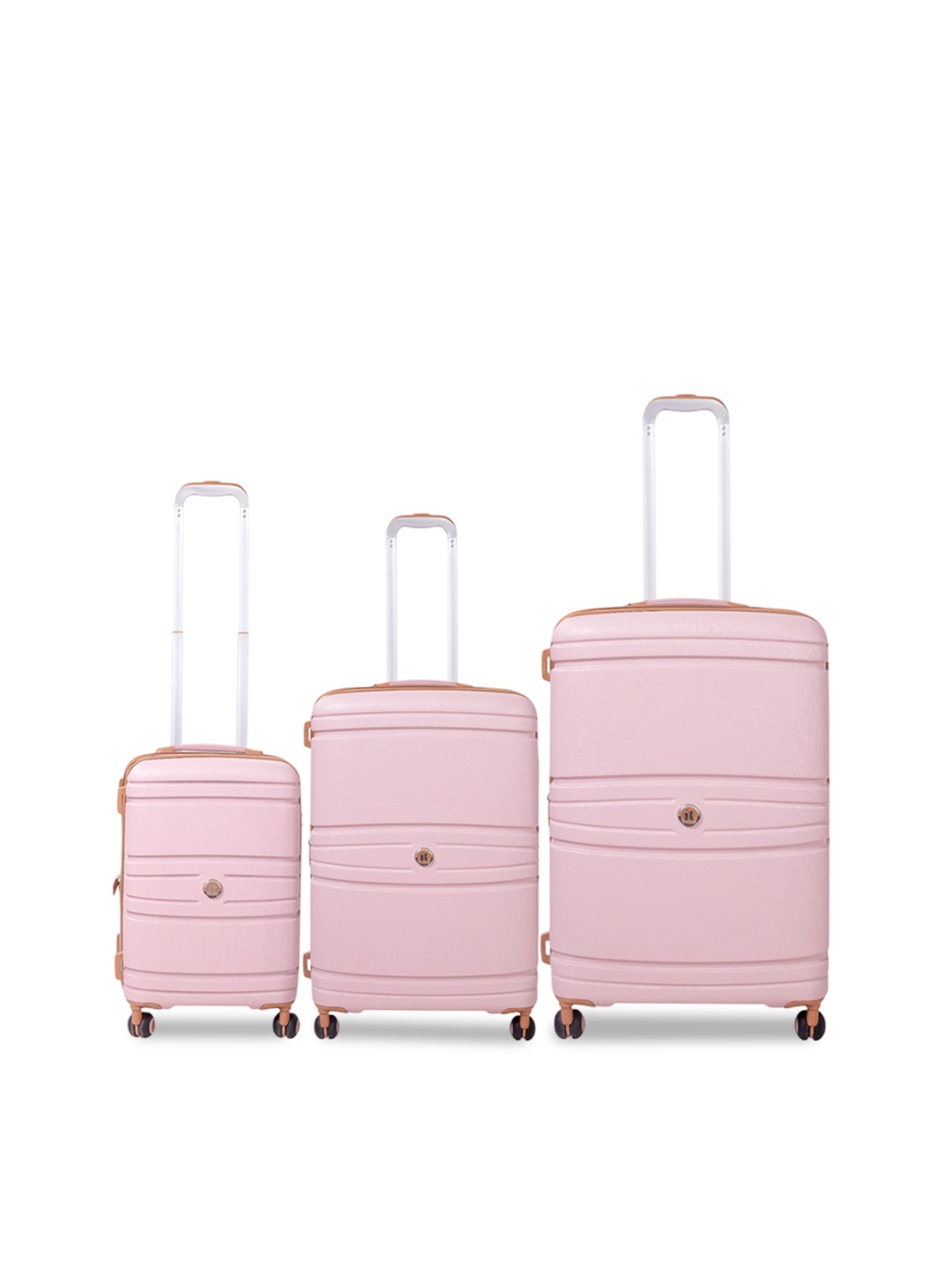 

it luggage Quintessential Set Of 3 Textured Hard-Sided Trolley Suitcase, Pink