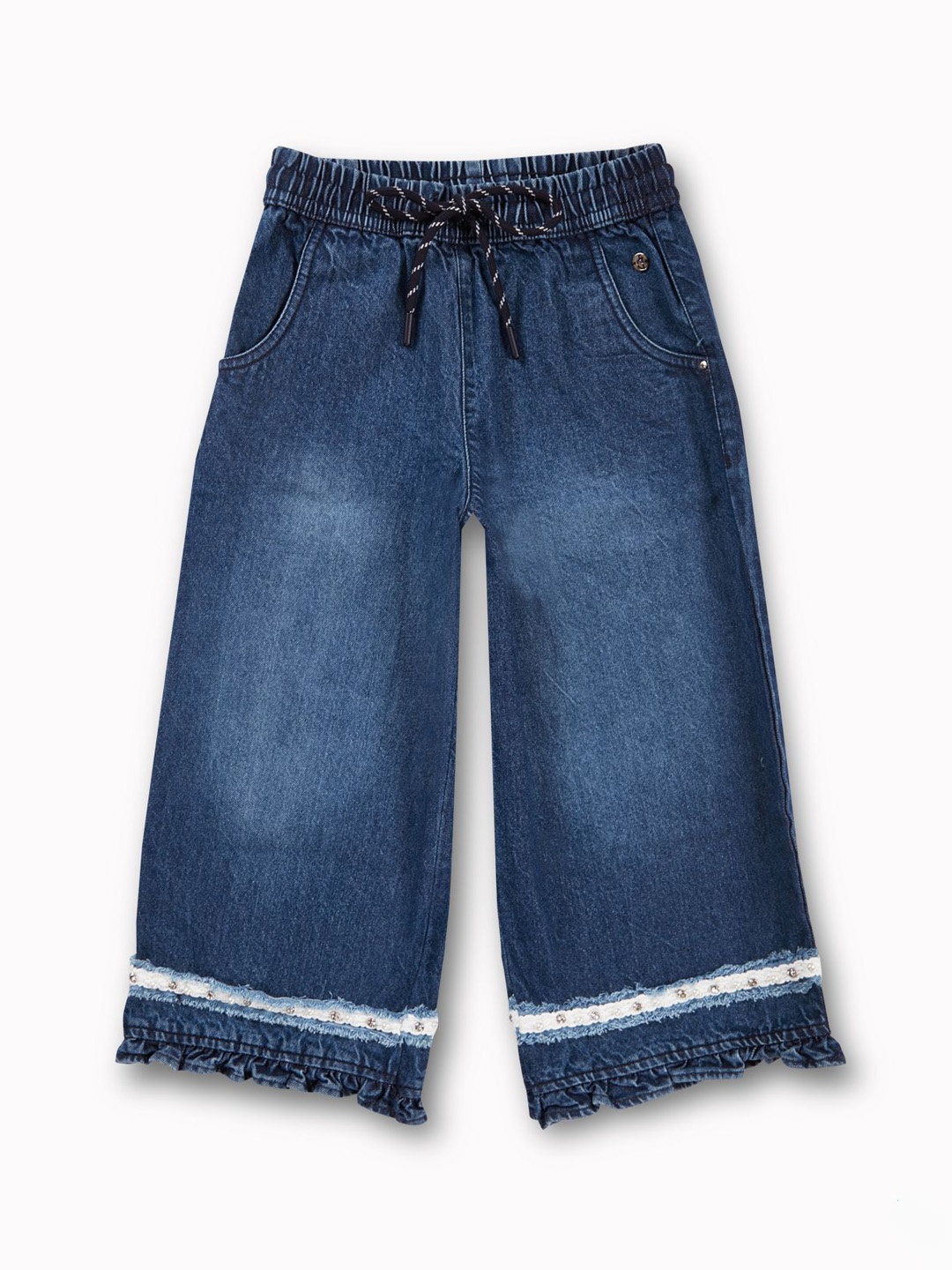 

Gini and Jony Girls Faded Comfort Flared Culottes Trousers, Blue