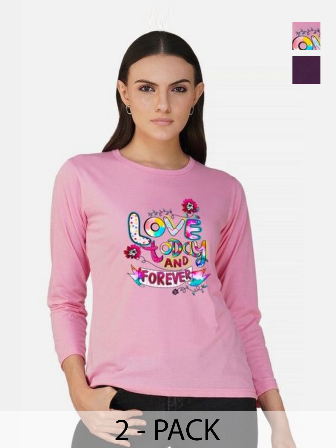 

Metronaut Women 2 Printed Bio Finish T-shirt, Pink