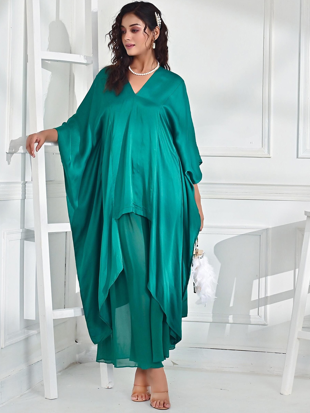 

Unityshop V-Neck Tunic With Trousers, Green