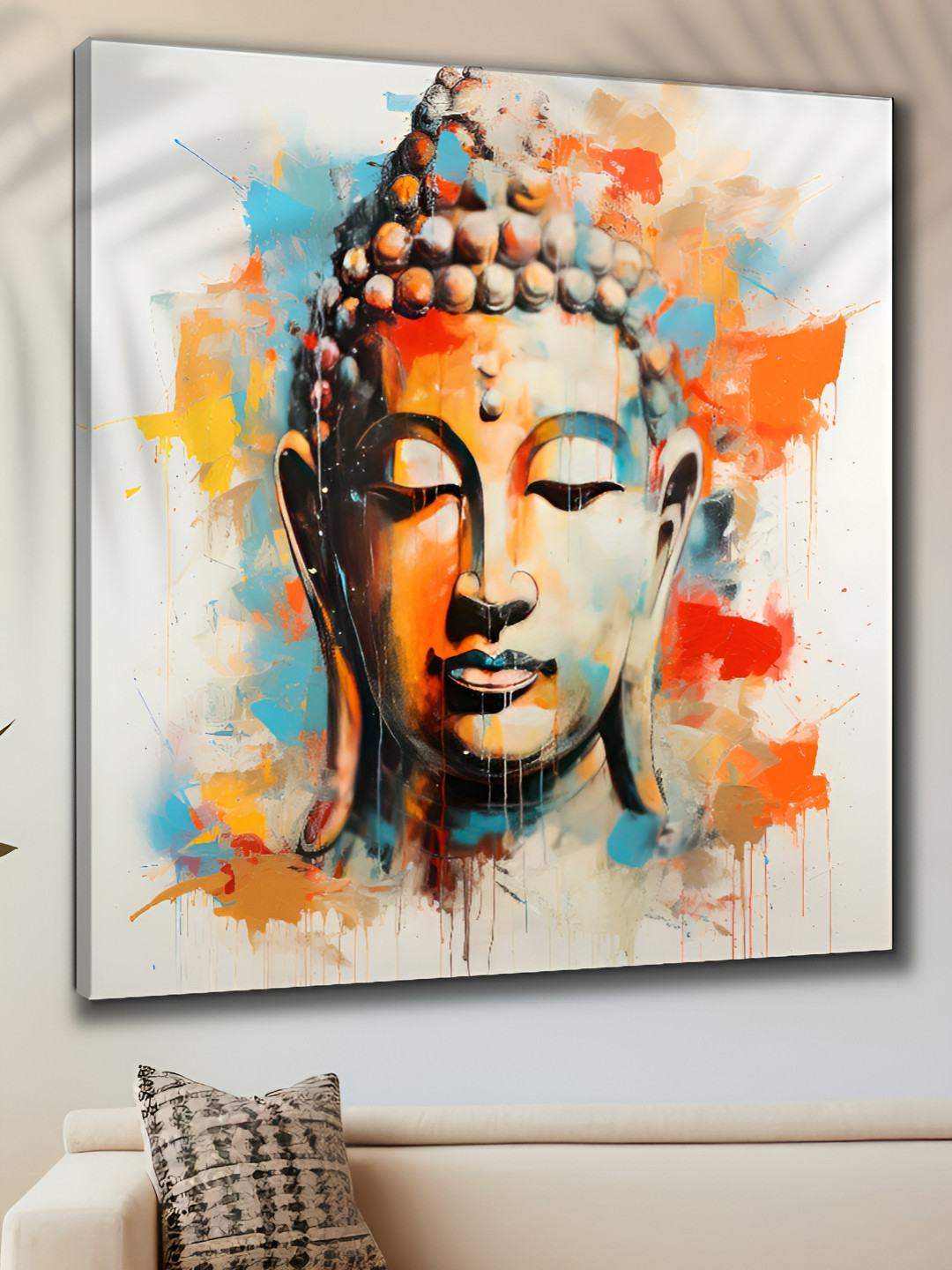 

Myntra Elegant Homes White & Blue 1 Piece Canvas Religious Wall Paintings