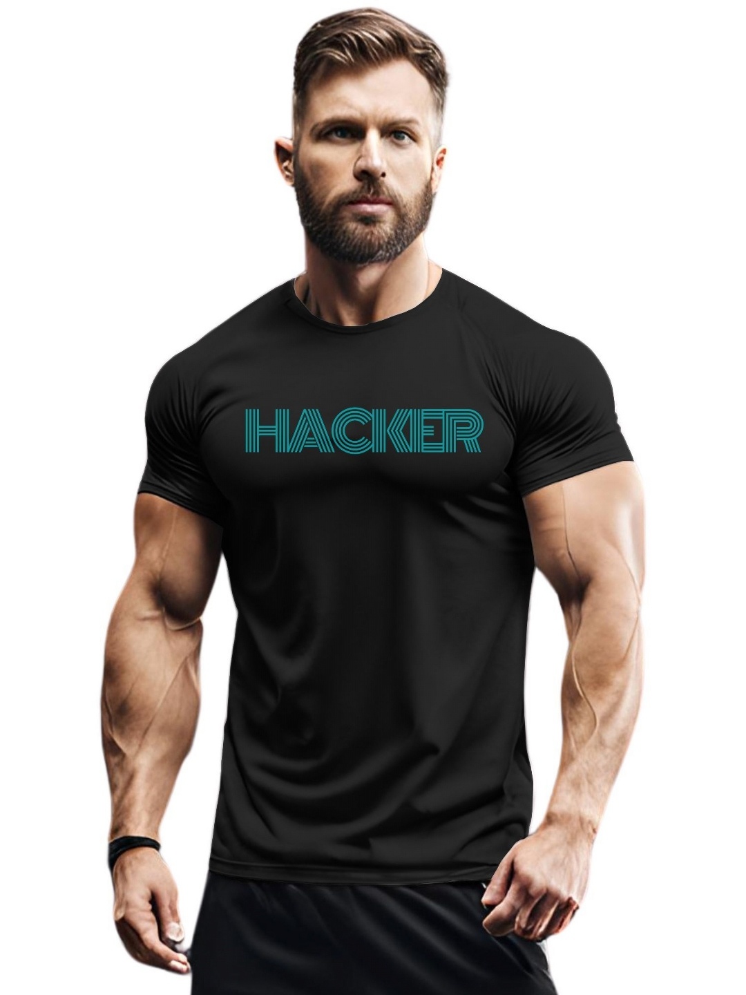 

3Colors Men Moisture Wicking Pockets T-shirt, Black