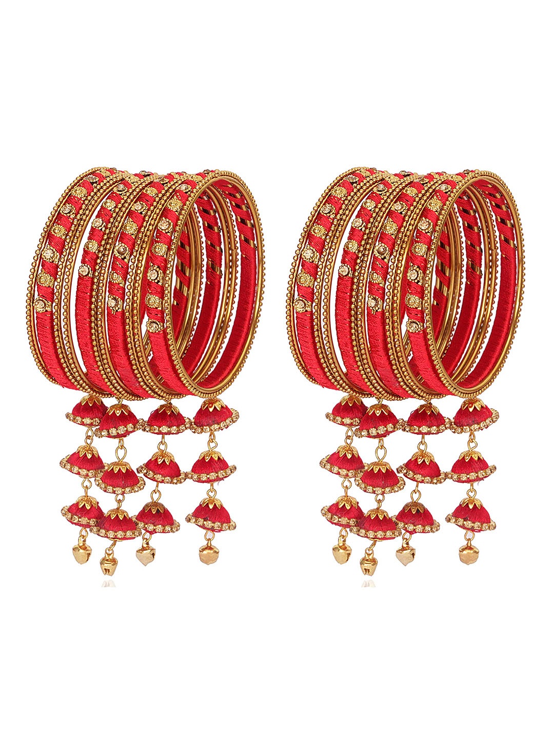 

ZULKA Set Of 24 Embellished Bangles, Red