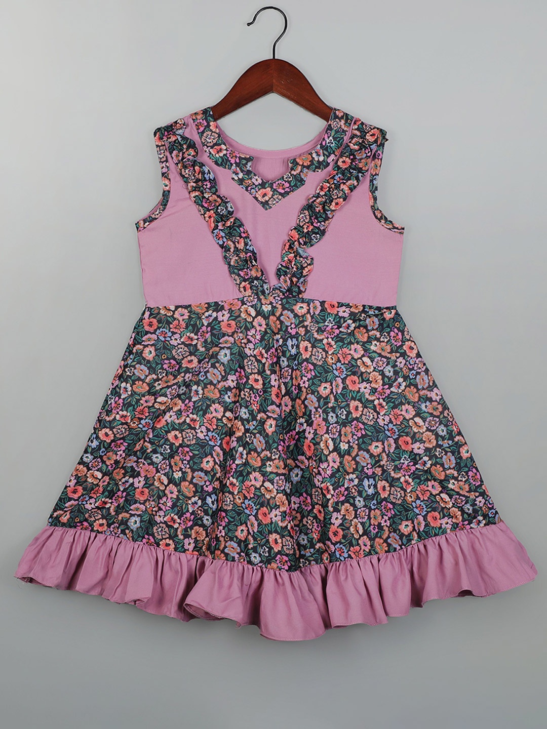 

SHAHUDI DESIGNER Floral Print Fit & Flare Midi Dress, Pink