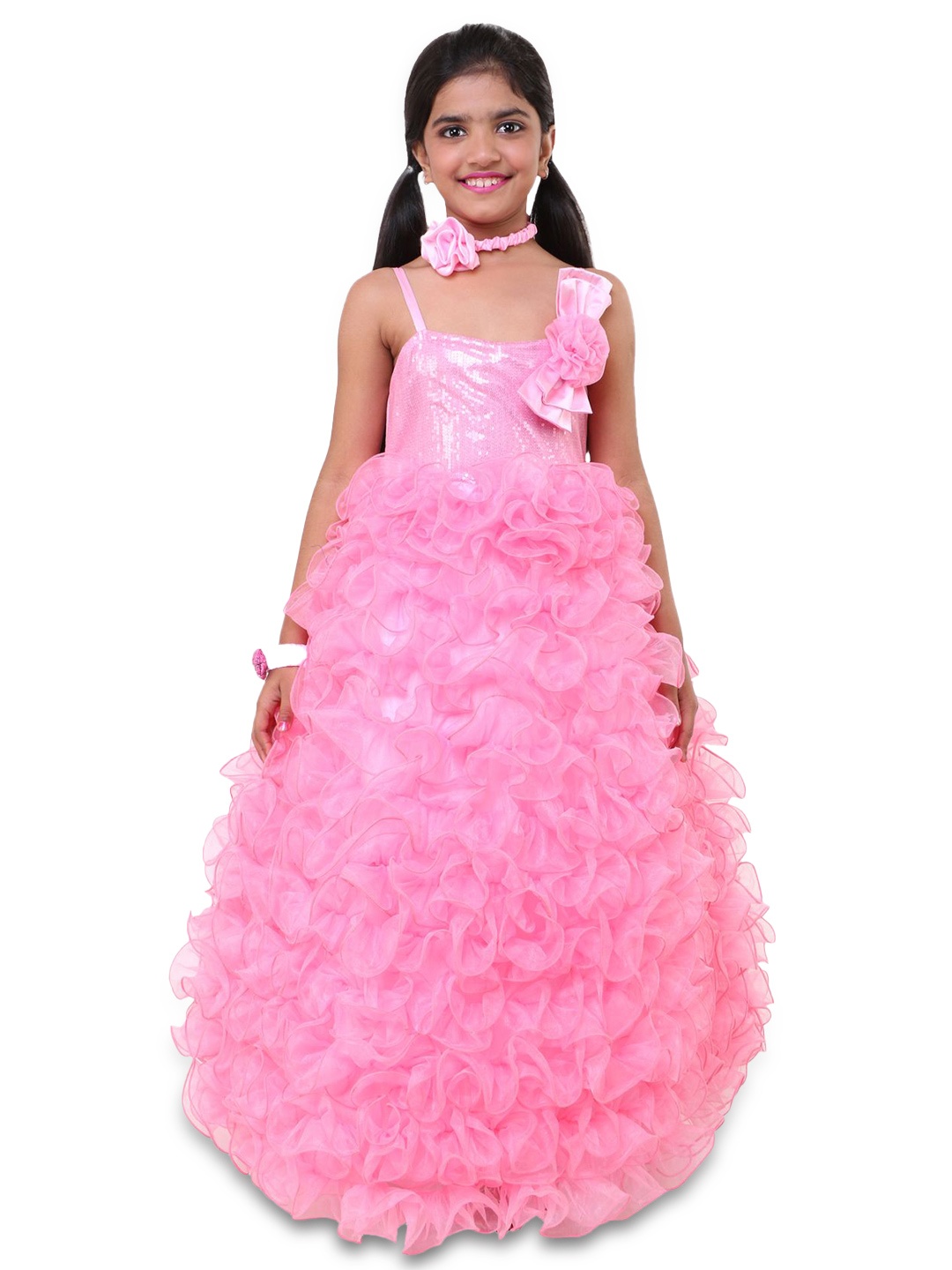 

Wow Princess Net A-Line Maxi Dress, Pink