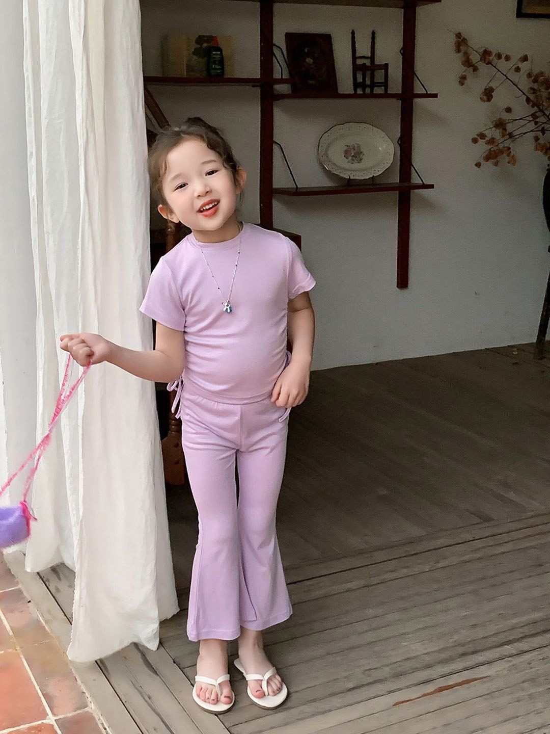 

YK Girls Top With Trousers, Lavender