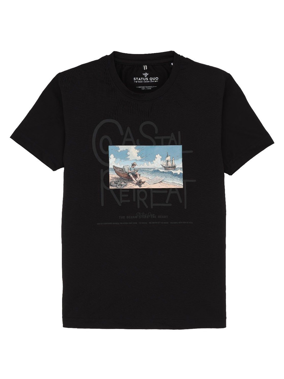 

Status Quo Boys Printed Applique T-shirt, Black