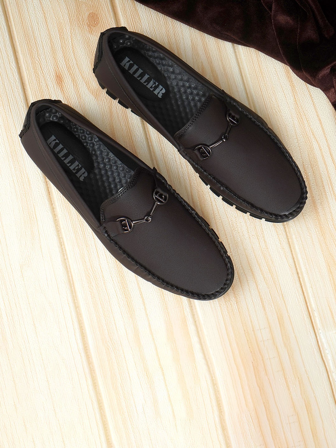 

Killer Men Woven Design Loafers, Brown