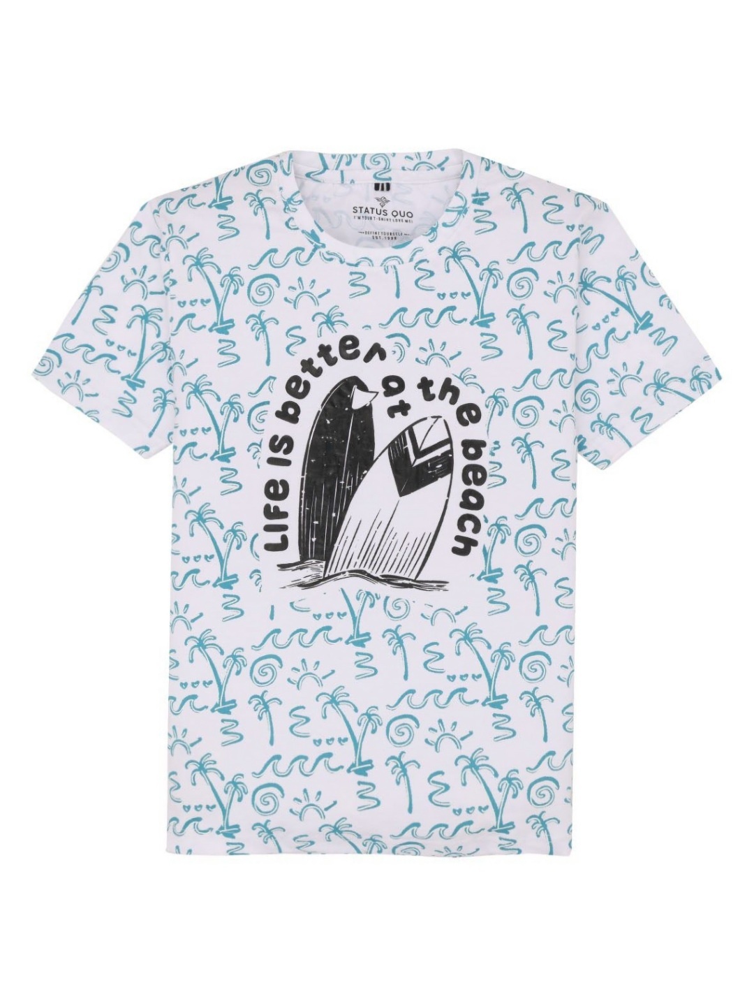 

Status Quo Boys Printed Pockets T-shirt, White