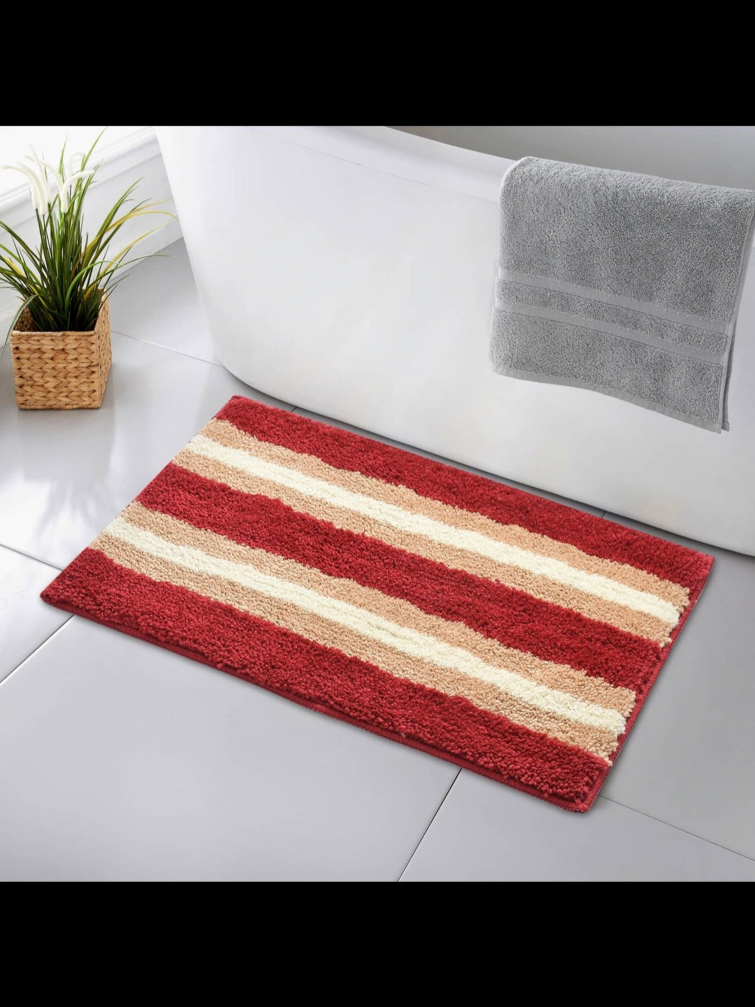 

MAA HOME CONCEPT Red & Brown Printed Anti Skid Doormats