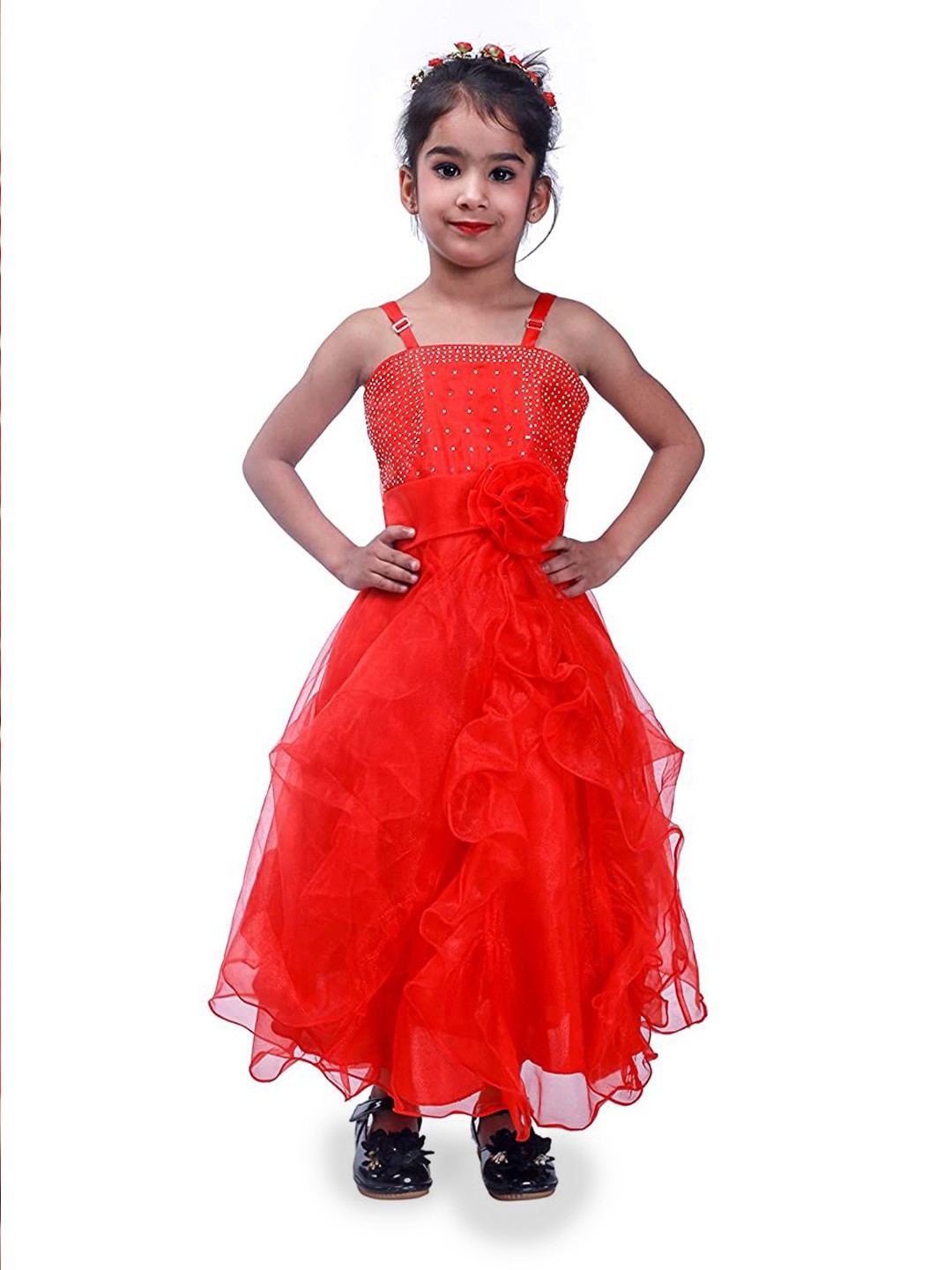 

Wow Princess Net A-Line Maxi Dress, Red