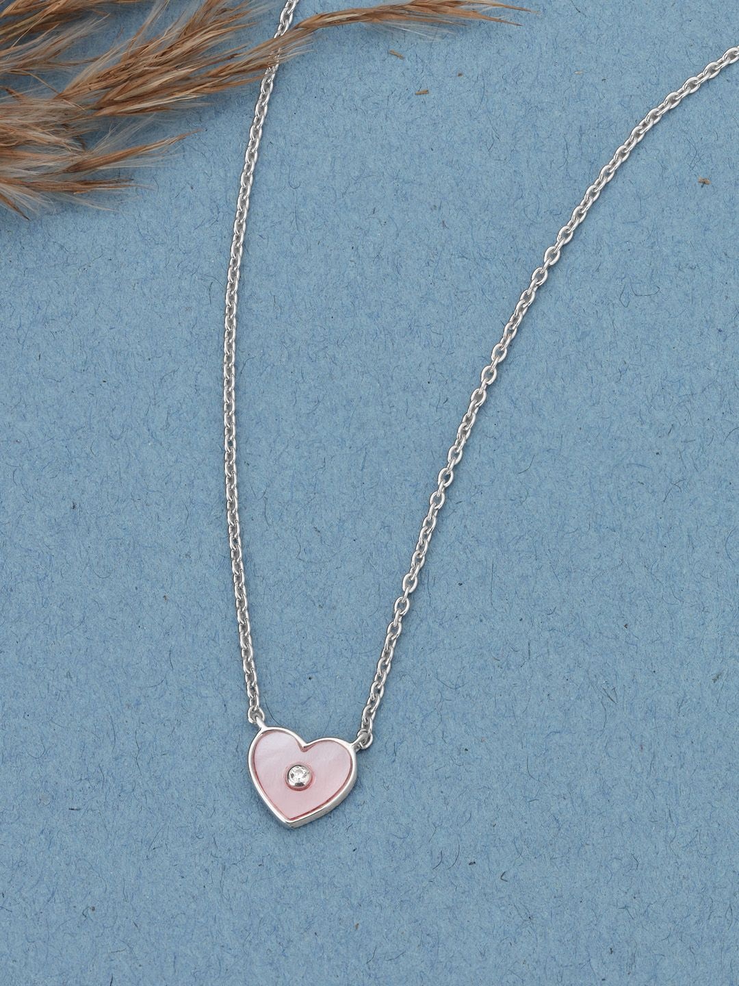 

Mia by Tanishq Mother of Pearls Silver-Plated Minimal Necklace And Chains