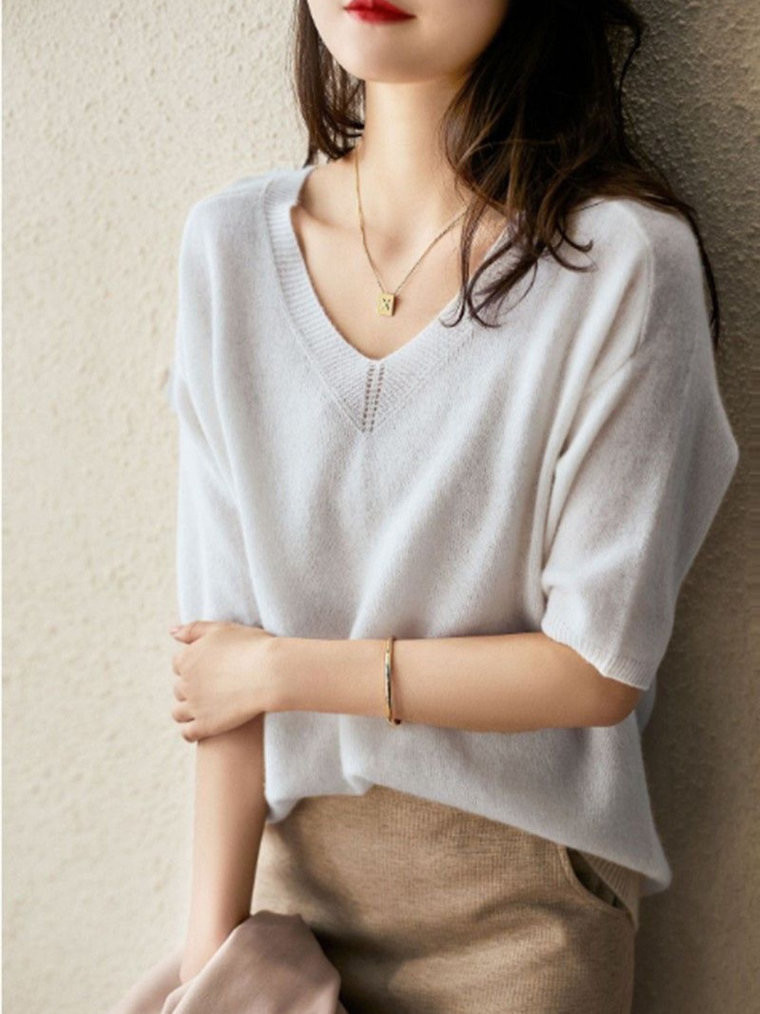 

StyleCast Women V-Neck T-shirt, White