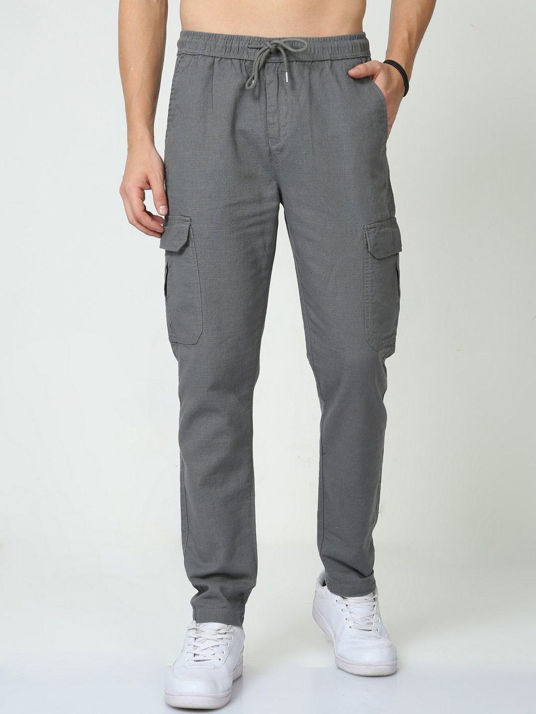 

THE BEETEL HOUSE Men Relaxed Lazy Linen Pants, Grey
