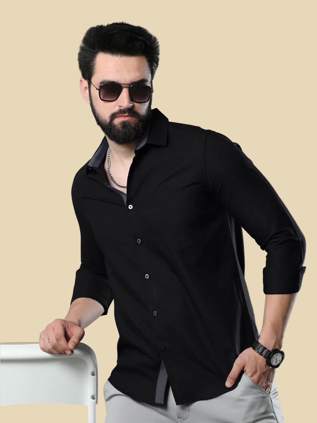

Moda Rapido Men Standard Opaque Formal Shirt, Black