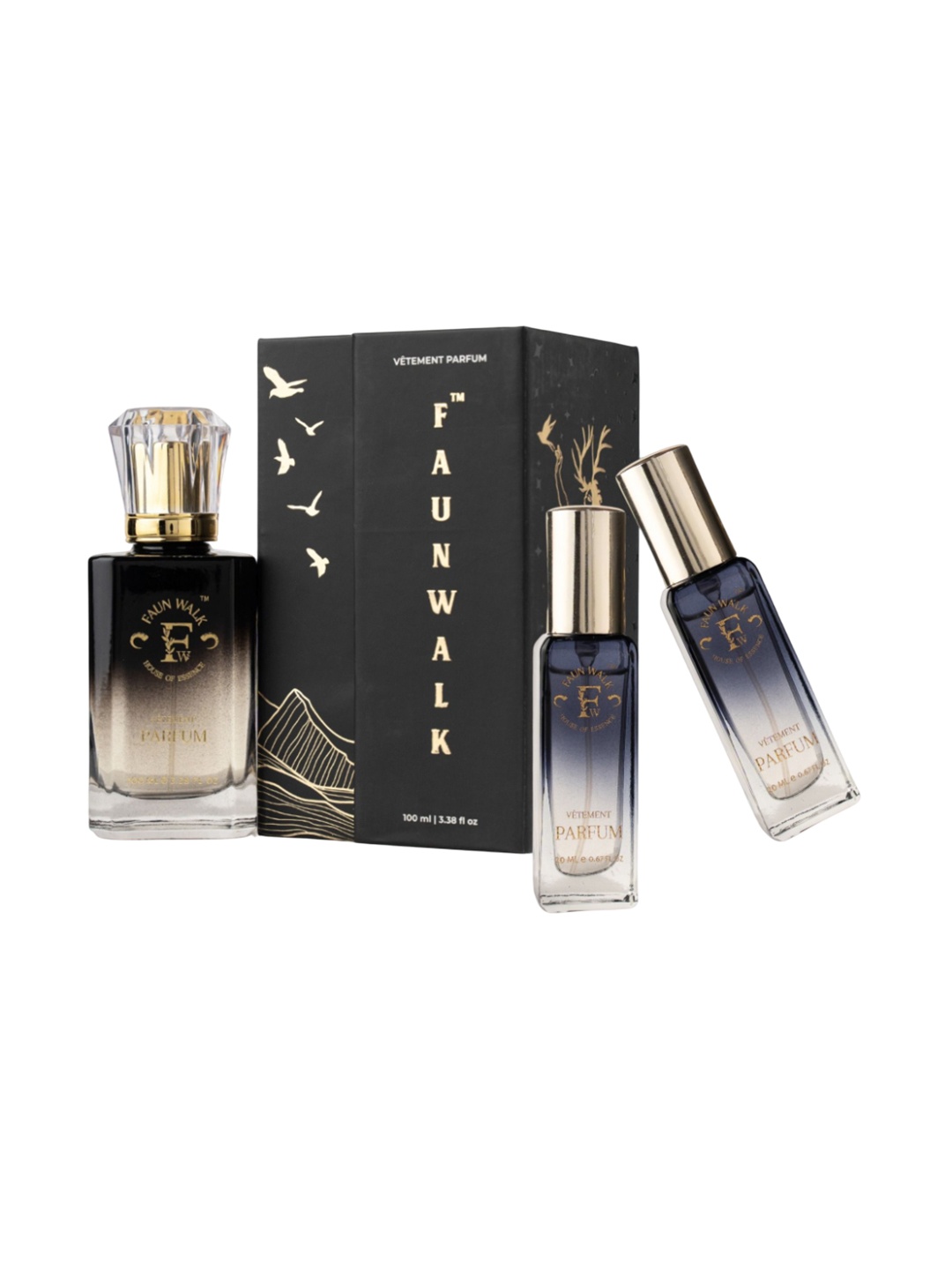 

FAUNWALK Women Set Of 3 Bloombed Long Lasting Eau De Parfum- 100 ml & 20 ml Each, Black