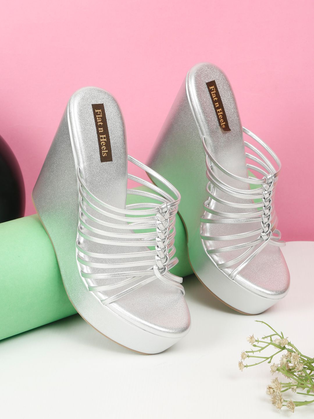 

Flat n Heels Wedge Pumps, Silver