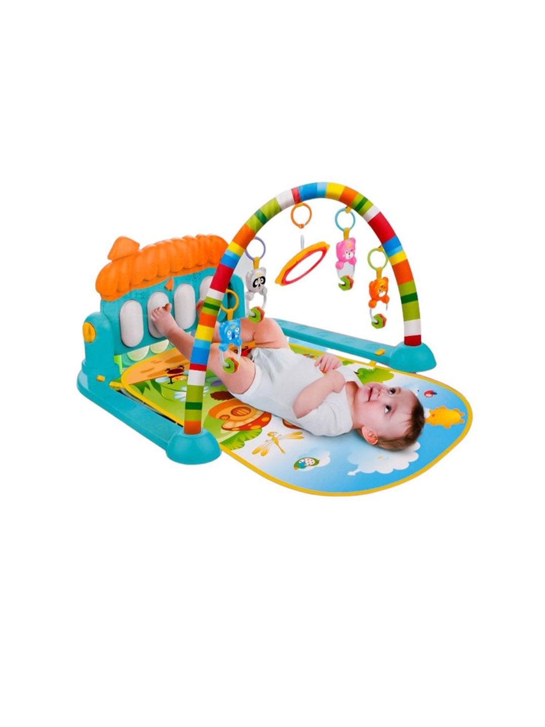 

OIPINA Infants Multi Function Play Gym With Toy Bar, White