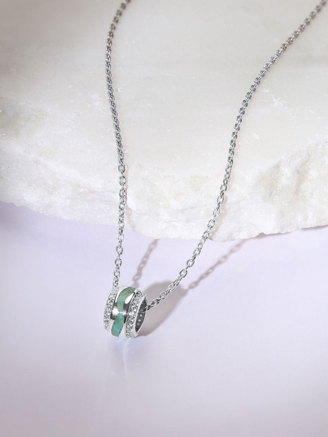 

Mia by Tanishq Mosaic Magic 925 Sterling Silver-Plated Minimal Pendants And Chains