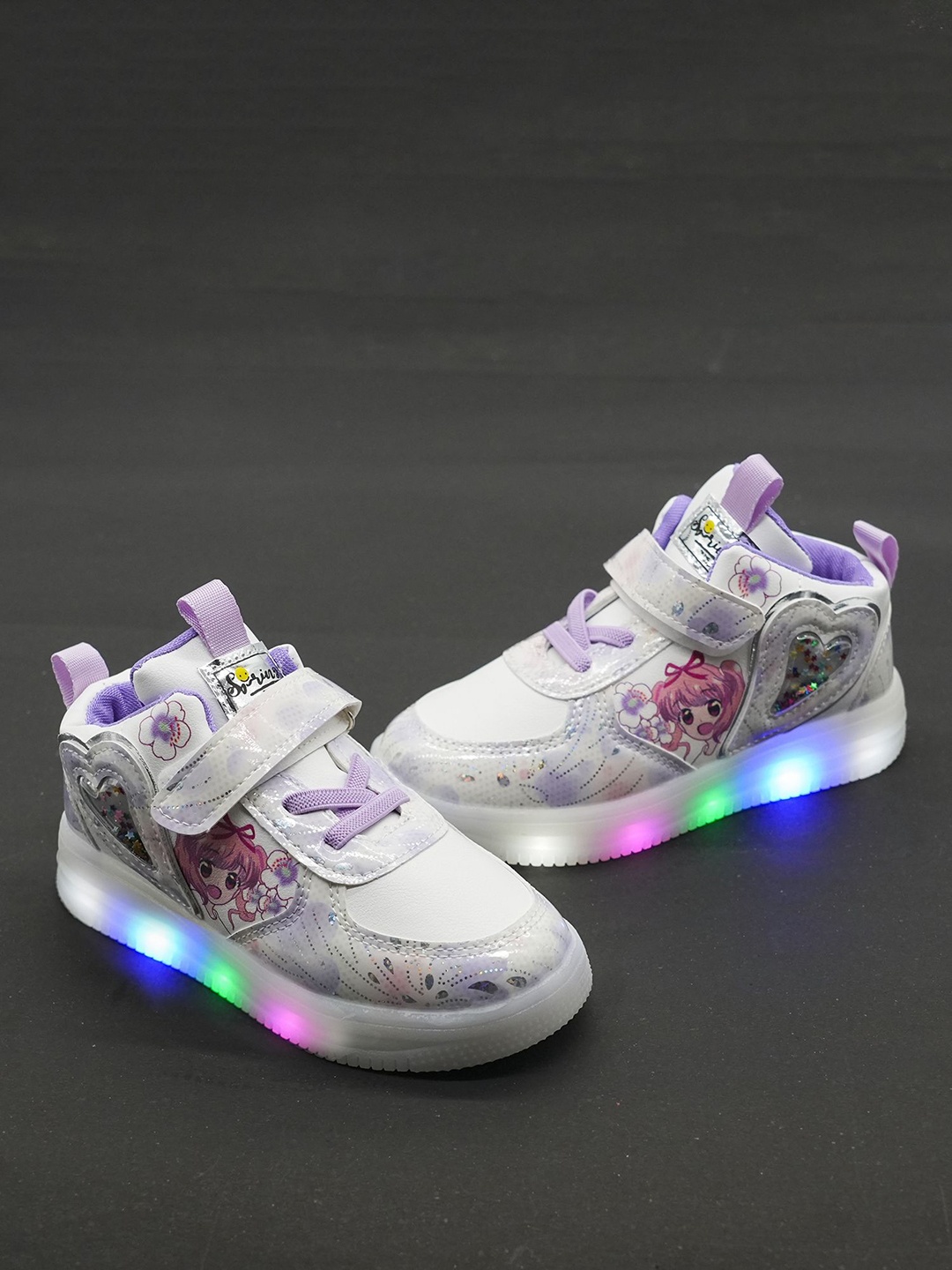 

Happy Feet Girls PU Sneakers, Purple