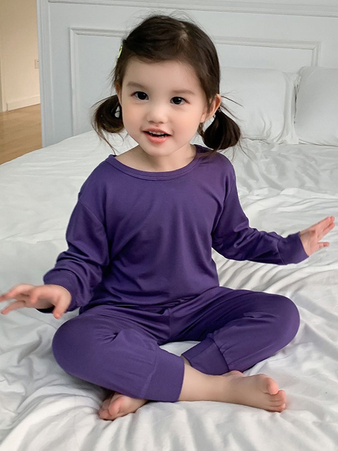 

YK Girls Long Sleeve T-Shirt & Joggers Clothing Set, Purple
