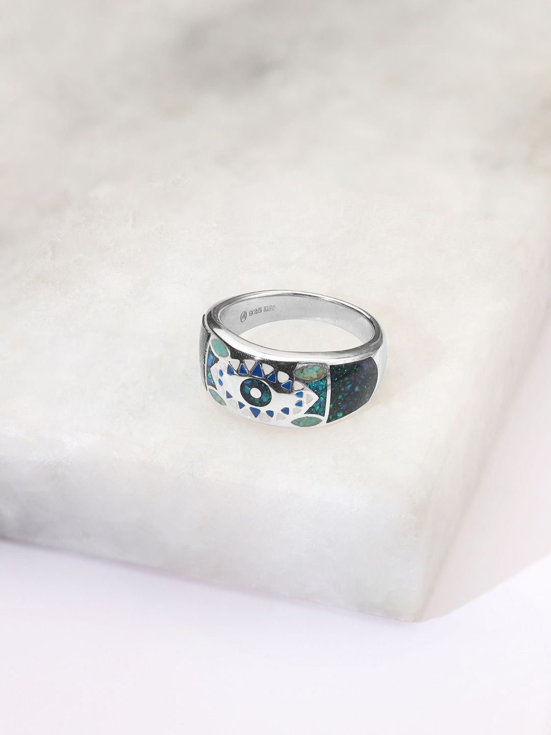

Mia by Tanishq 925 Sterling Silver Opal Stone Studded Cosmic Pop Finger Ring