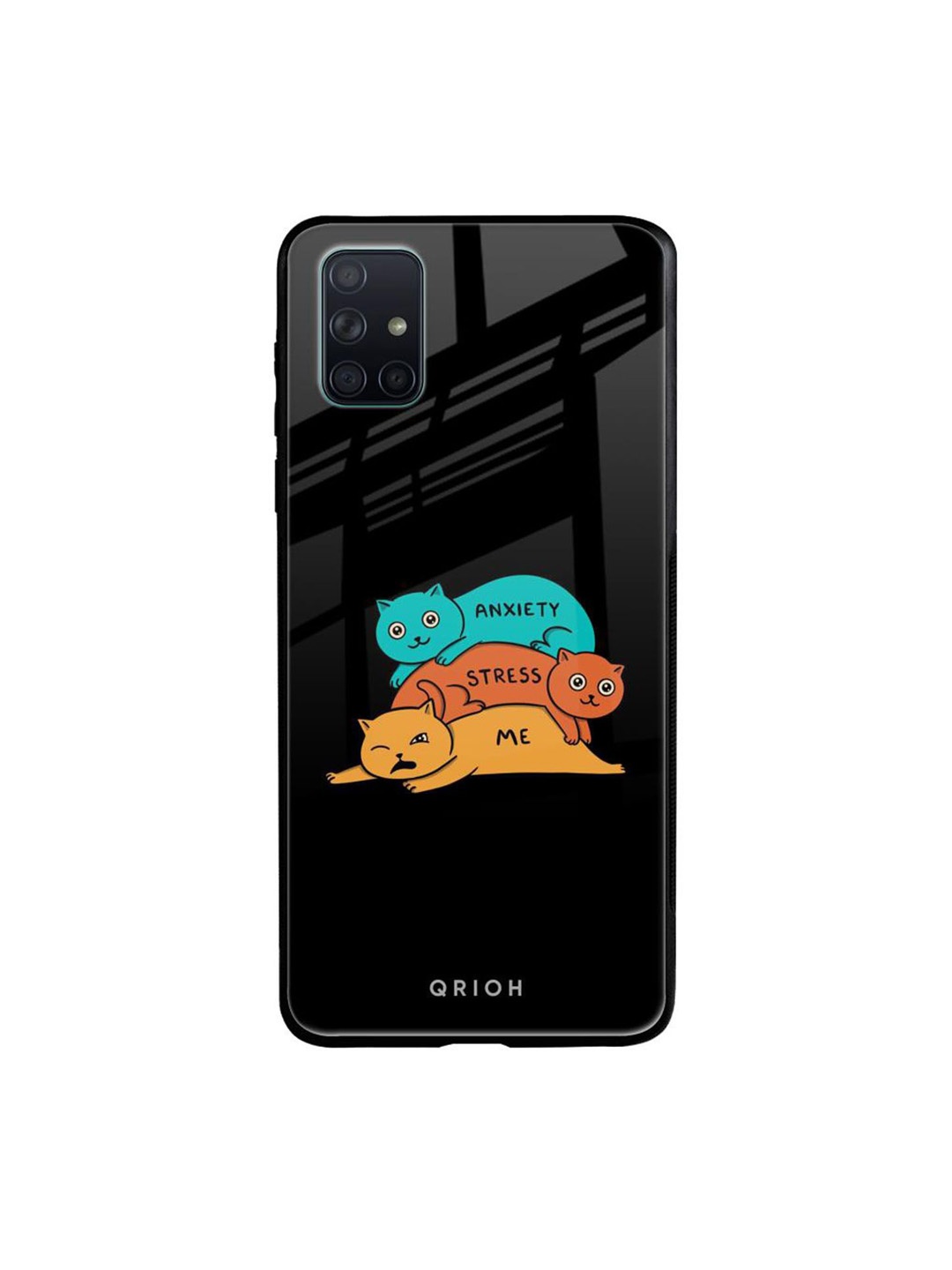 

QRIOH Typography Printed Samsung Galaxy A51 Back Case Mobile Accessories, Black