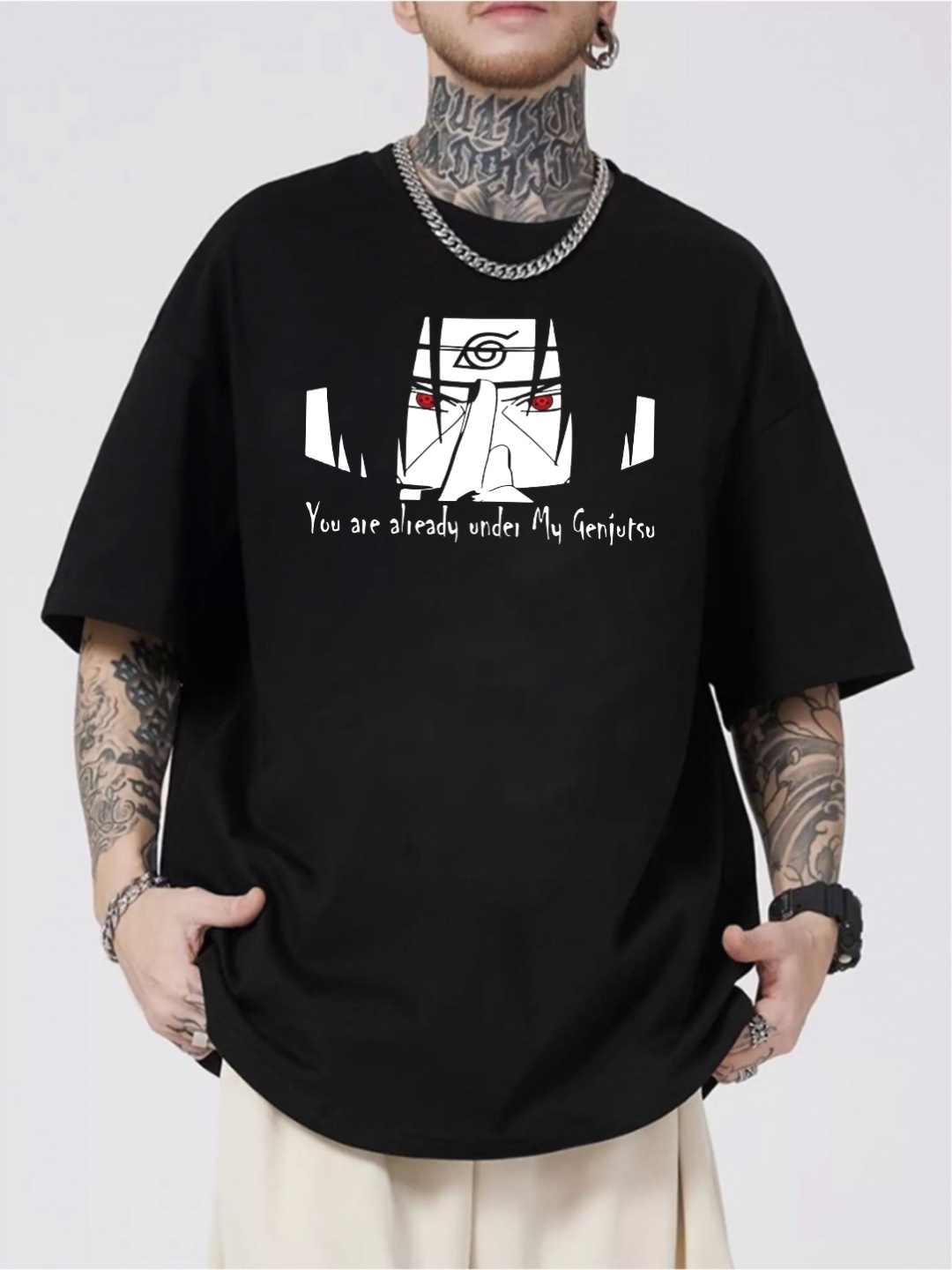 

zentik Men Printed Abzorb Pockets T-shirt, Black