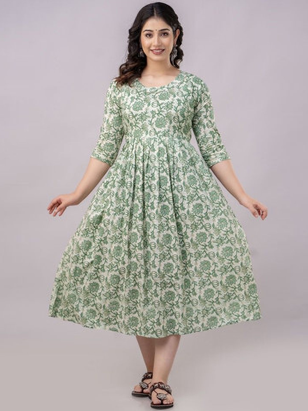 

Moda Rapido Floral Printed Maternity Feeding Dress With Zipper, Multi