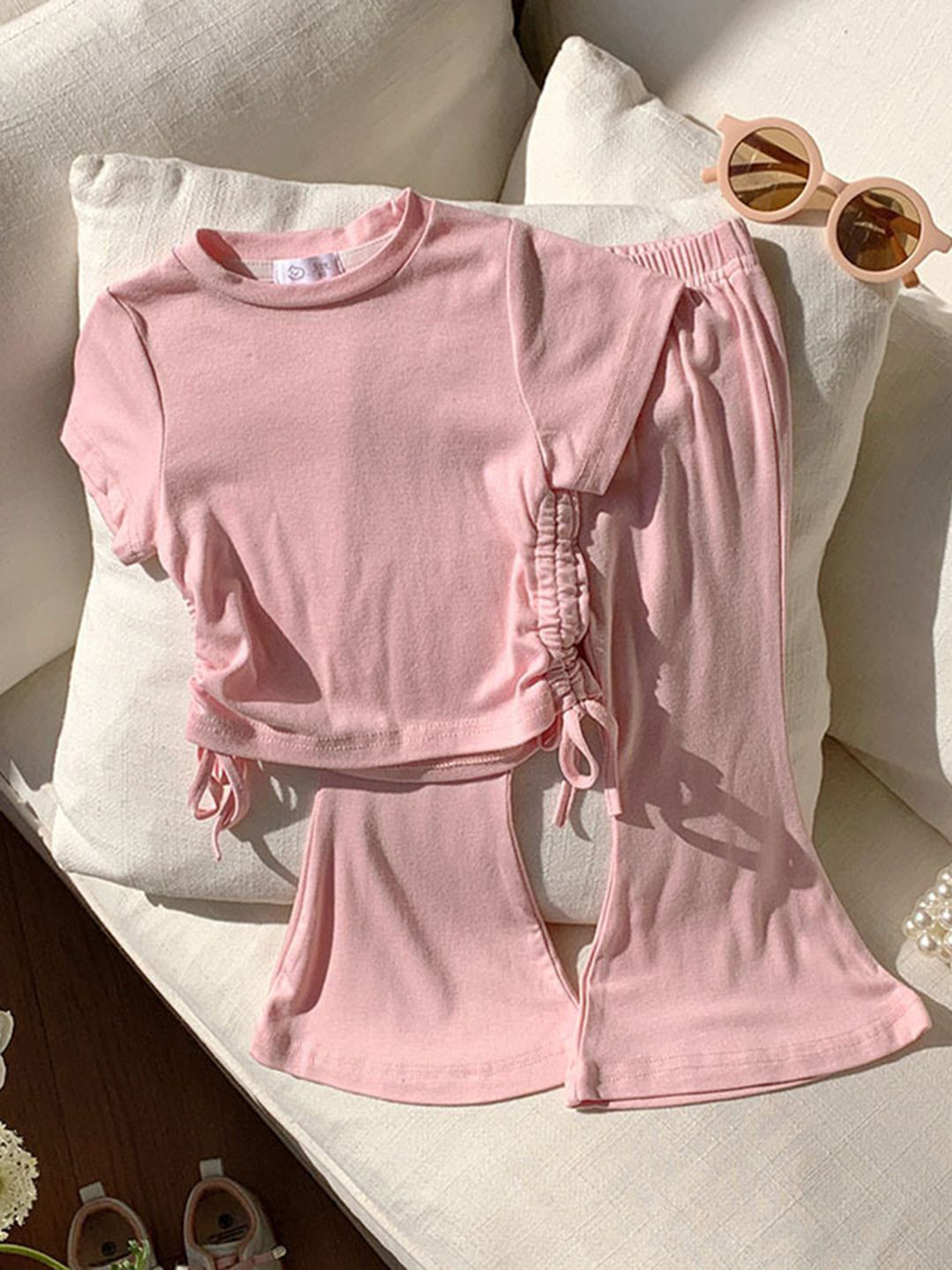 

YK Girls Top With Trousers, Pink