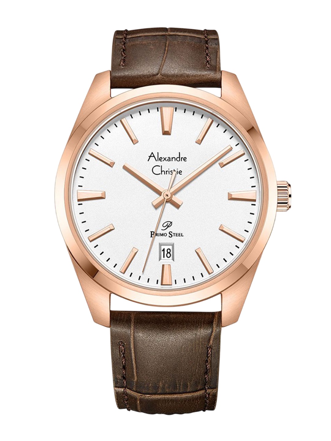 

Alexandre Christie Men Dial & Leather Straps Analogue Watch 1035MDLRGSL, Brown