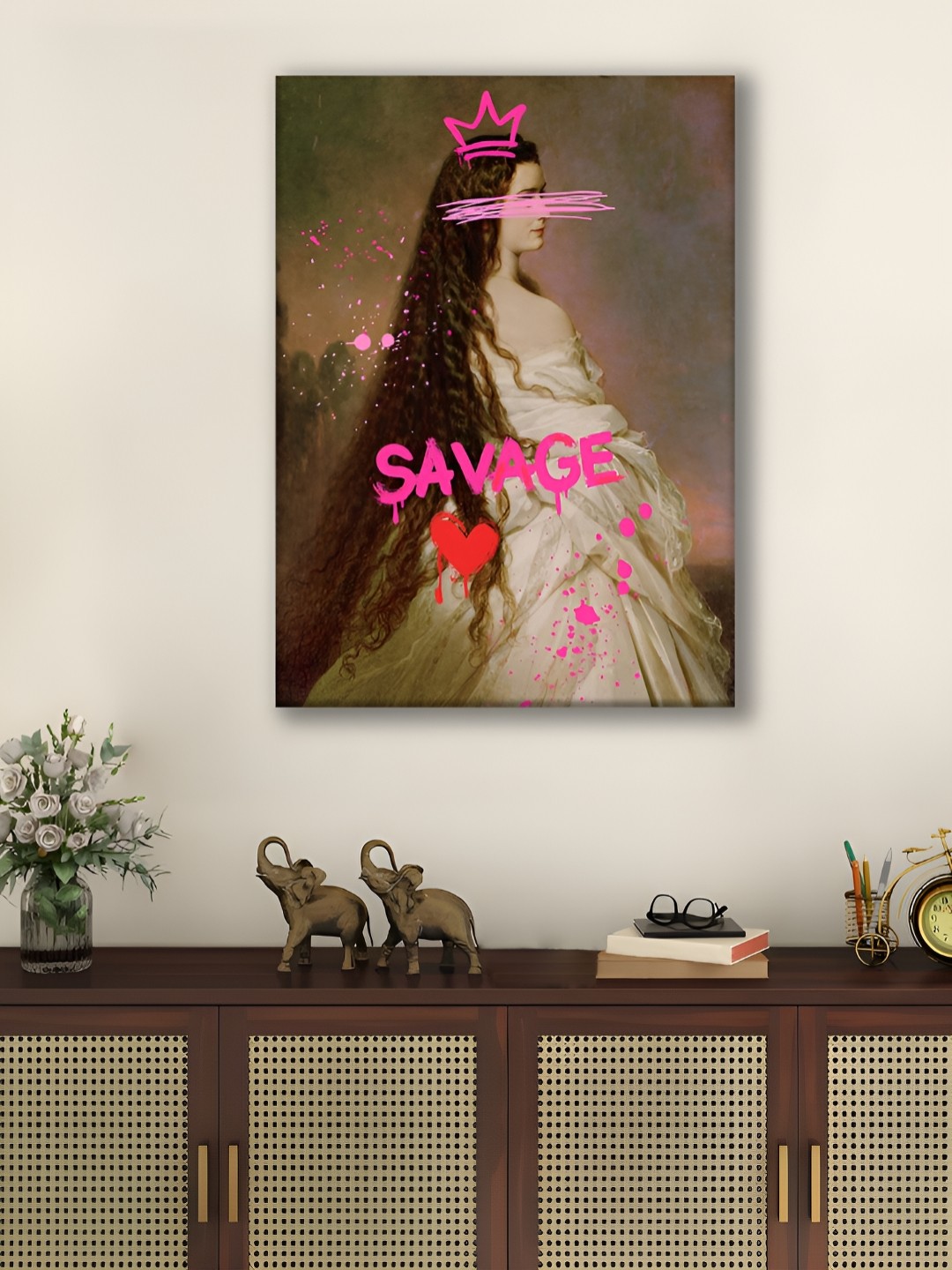 

Myntra Elegant Homes White & Pink 1 Piece Canvas Other Wall Paintings
