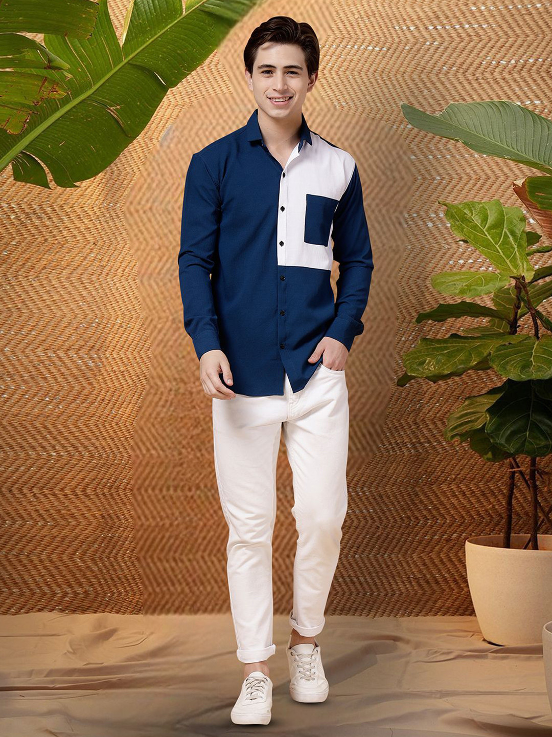 

Moda Rapido Men Original Opaque Casual Shirt, Blue