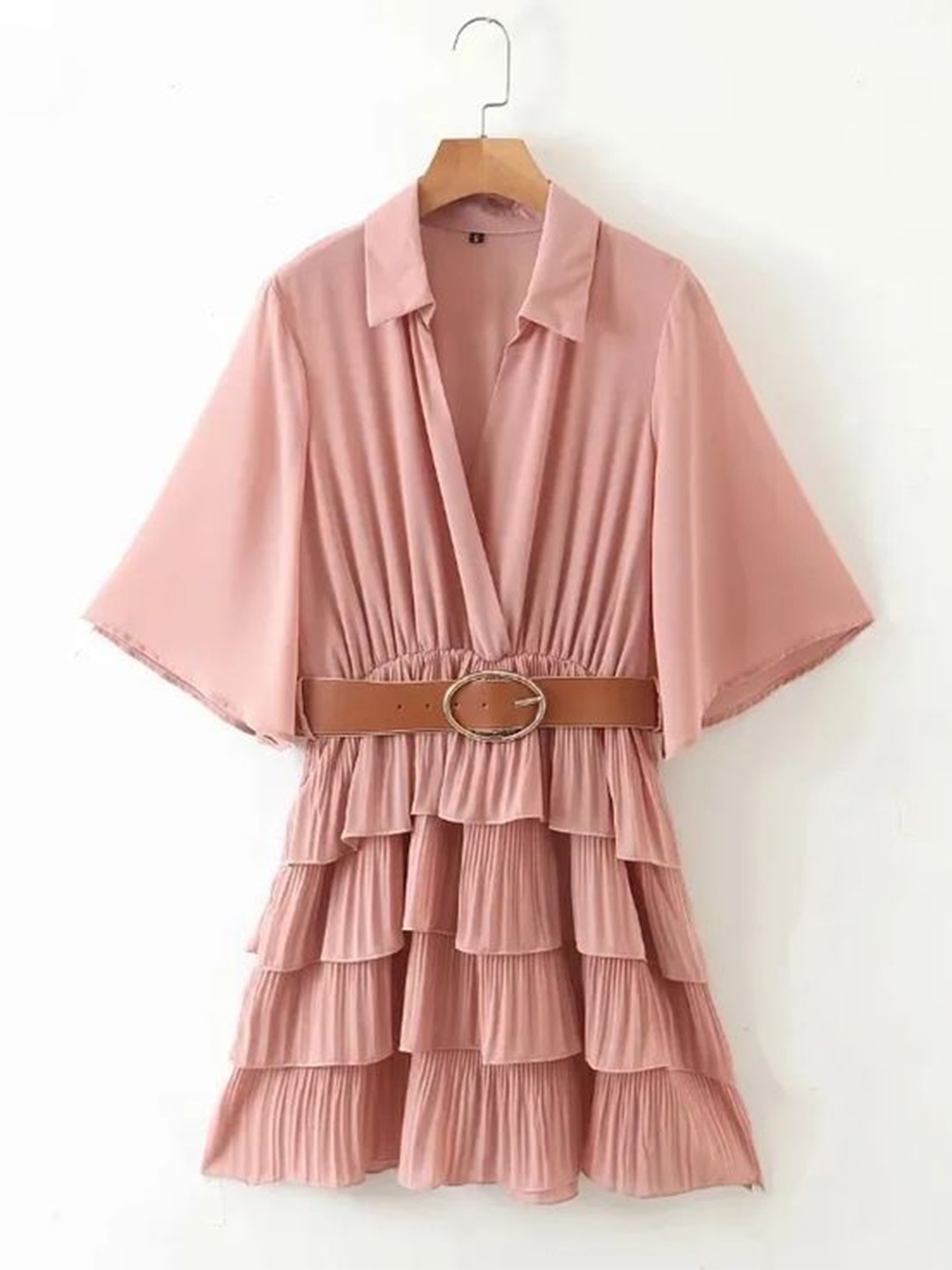 

PANKH Kimono Sleeve Georgette Dress, Peach