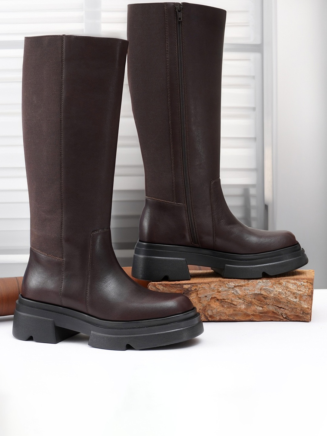 

NICO NERINI Women High Top Long Boots, Brown