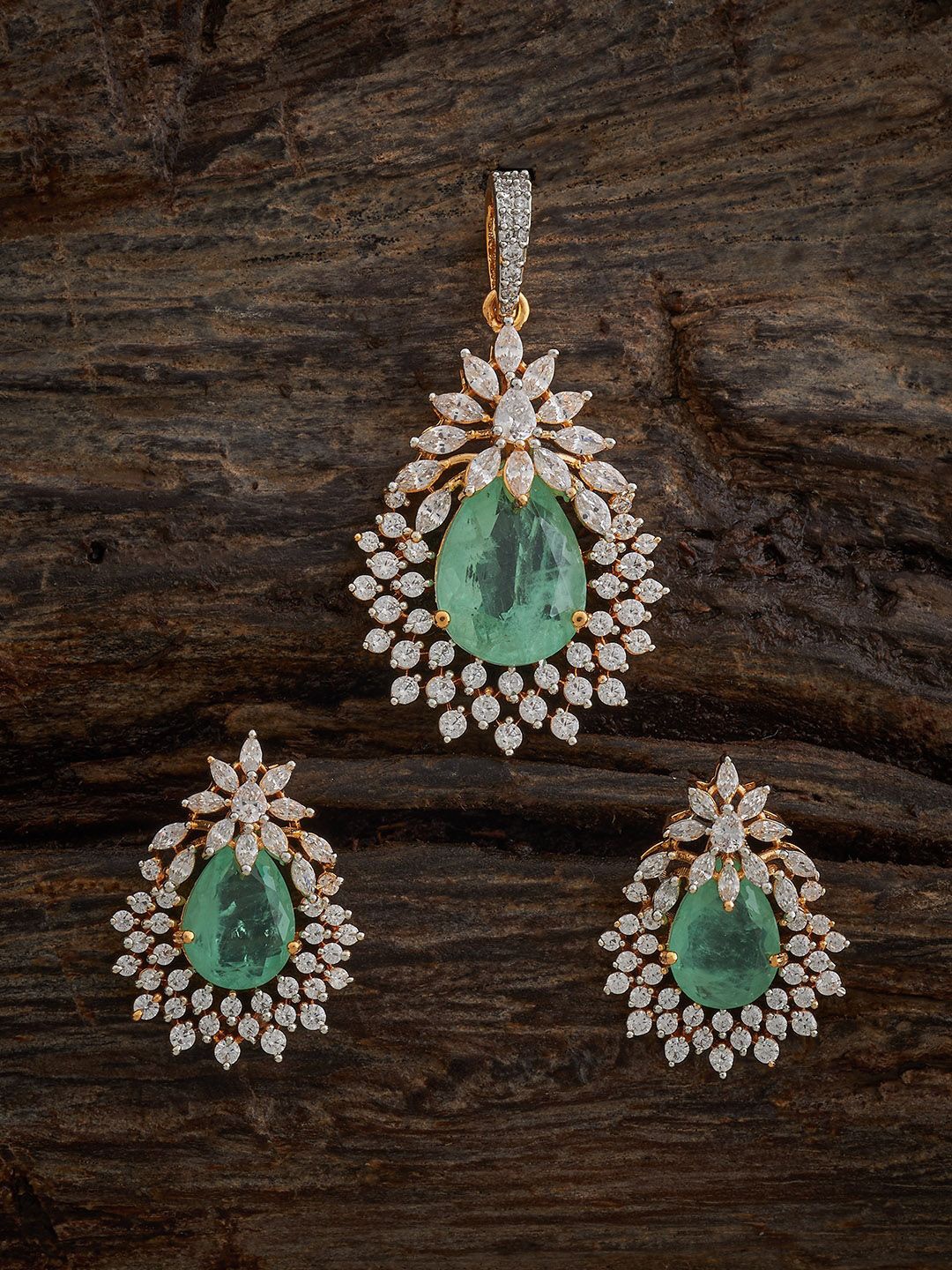 

Kushal's Fashion Jewellery Gold-Plated Cubic Zirconia Stone-Studded Jewellery Set