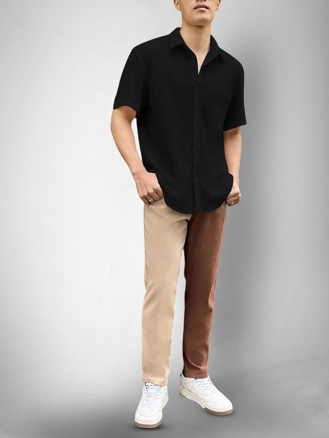 

Moda Rapido Men Original Opaque Casual Shirt, Black