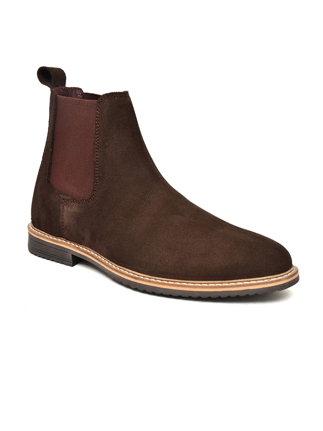 

Warnex Men Block-Heeled Chelsea Boots, Brown