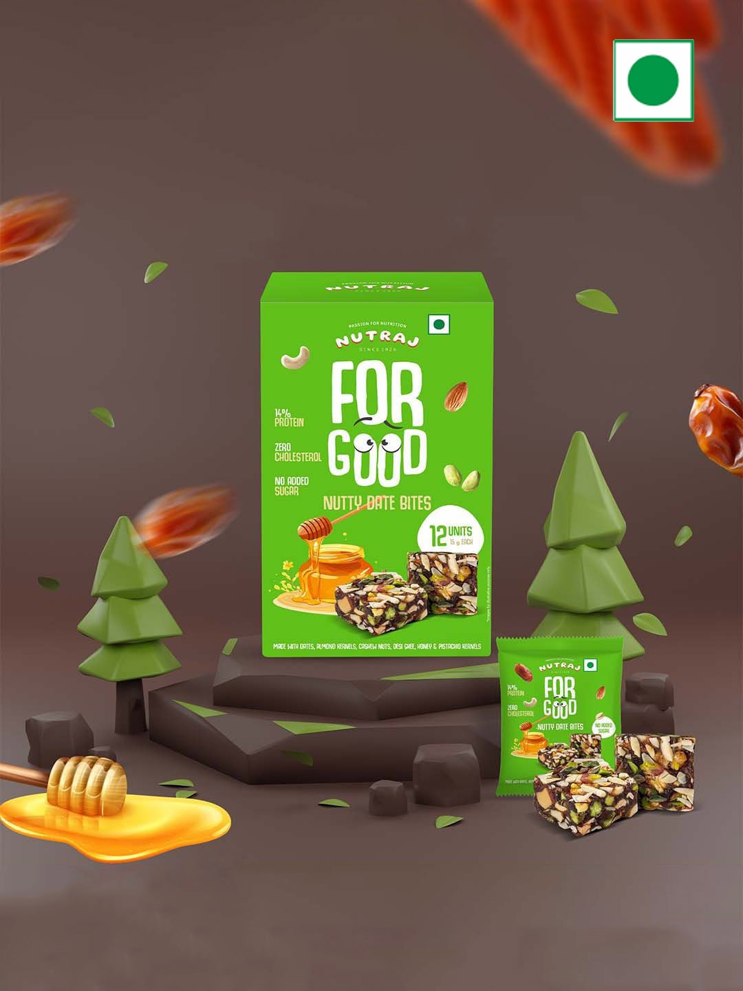 

Nutraj Nutty Dates Bites 180g, Green