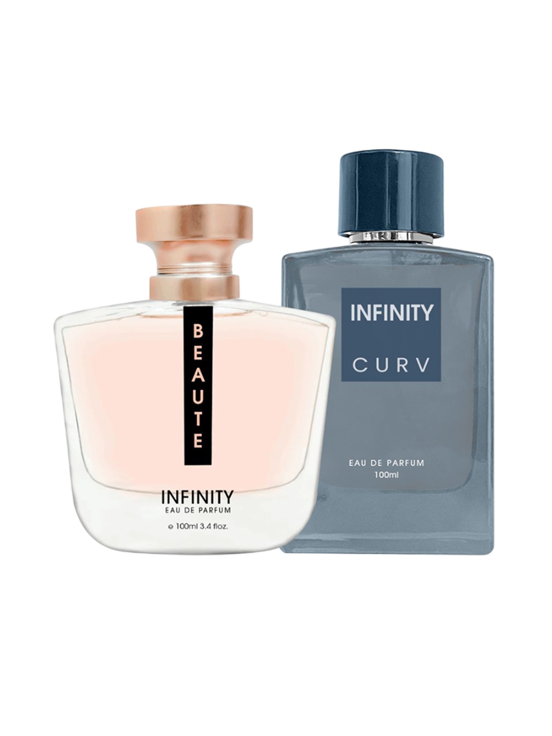 

Infinity Set Of 2 Beaute And Curv Eau De Parfum - 100 ml Each, Transparent